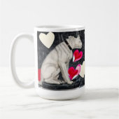ニッパー、RCA犬バレンタインデーのマグカップ コーヒーマグカップ (左)