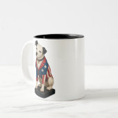 ニッパーRCAビクタードッグアートinアメリカ国旗のブレザー ツートーンマグカップ (正面左)