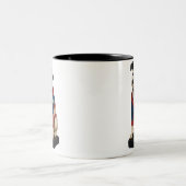 ニッパーRCAビクタードッグアートinアメリカ国旗のブレザー ツートーンマグカップ (中央)