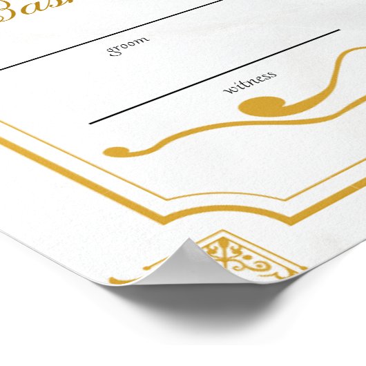 ニッモダンカパーソナライズされたー婚姻証明書 ポスター (角)