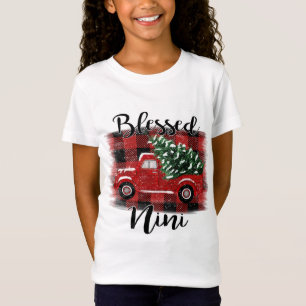 ニニ賛美レッドトラックビンテージクリスマスツリー Tシャツ