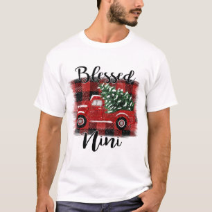 ニニ賛美レッドトラックビンテージクリスマスツリー Tシャツ