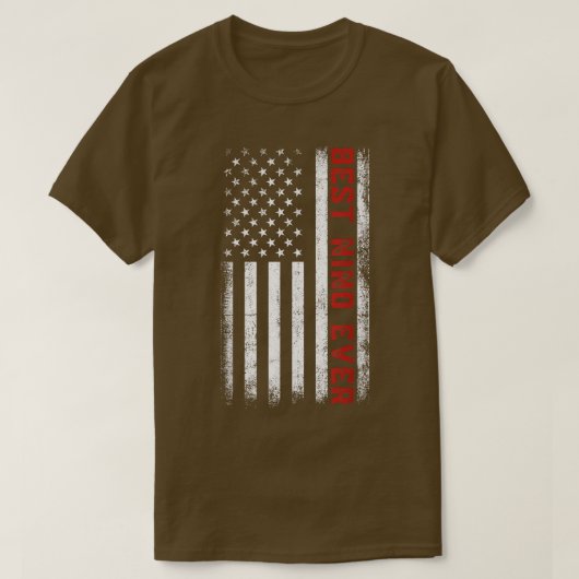 ニノ最高のーエバーアメリカ国旗の愛国的なニノの父 Tシャツ (デザイン正面)