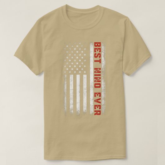 ニノ最高のーエバーアメリカ国旗の愛国的なニノの父 Tシャツ (デザイン正面)