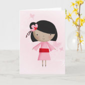 ニハオリトル中国のガール カード (黄色い花)