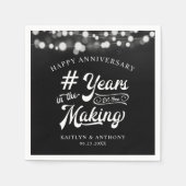 ニバーサリーストリングライトイヤーin the making black スタンダードカクテルナプキン (正面)