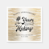 ニバーサリーブラック金ゴールド作りの年 スタンダードカクテルナプキン (正面)