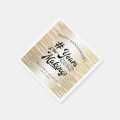 ニバーサリーブラック金ゴールド作りの年 スタンダードカクテルナプキン (角)