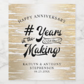 ニバーサリーブラック金ゴールド作りの年 ワインラベル (シングルラベル)