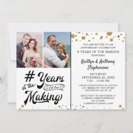 ニバーサリーブラック金ゴールド作りの年 招待状