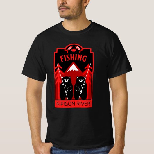 ニピゴンリバー魚釣りカナダ Tシャツ (正面)