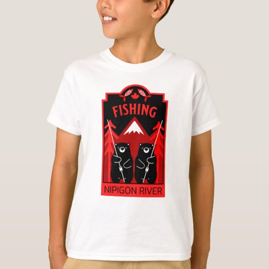 ニピゴンリバー魚釣りカナダ Tシャツ (正面)