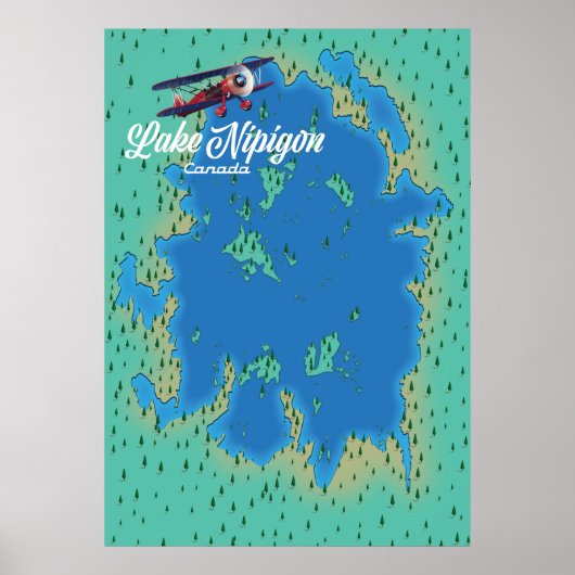 ニピゴン湖の地図 ポスター (正面)