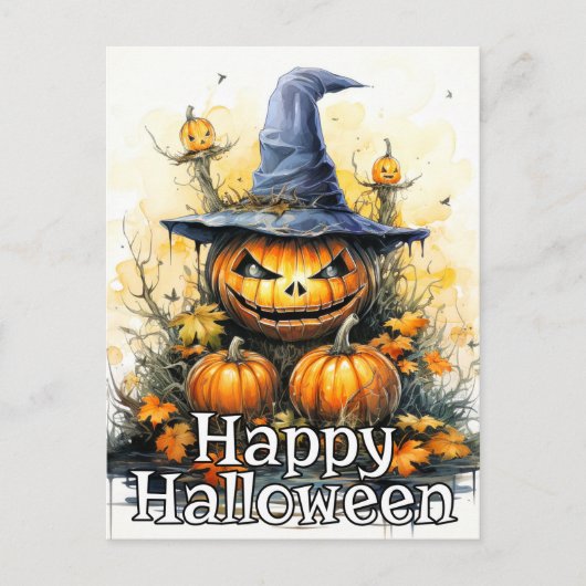 ニフすごいレハッピーハローウィンカボチャ ポストカード (正面)