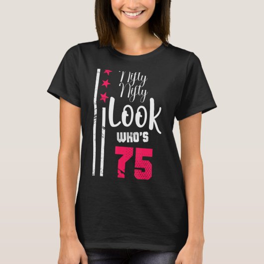 ニフティニフティルック75歳の誕生日分隊 Tシャツ (正面)