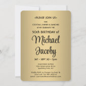 ニフティフィフティブラック&金ゴールド50th Birthday Party写真 招待状 (裏面)