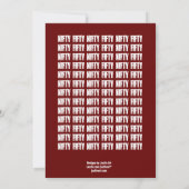 ニフティフィフティ – 50th誕生日白黒レッド 招待状 (裏面)