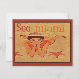 ニフティ50s参照マイアミかわいらし日光浴レディトラベル カード