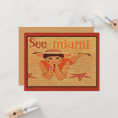 ニフティ50s参照マイアミかわいらし日光浴レディトラベル カード (正面/裏面インサイチュ)