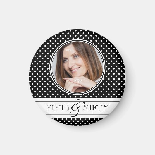 ニフティ・アット50水玉模様写真記念 マグネット (正面)