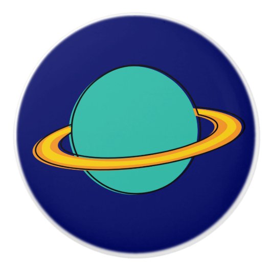 ニフティ – 緑のリング付き惑星ノブ セラミックノブ (正面)