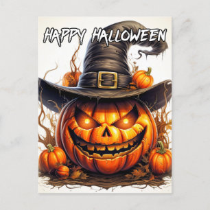 ニフ不気味レハッピーハローウィンカボチャ ポストカード