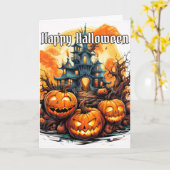 ニフ白熱［赤熱］光を放つレ不気味カボチャ |ハロウィーン カード (黄色い花)