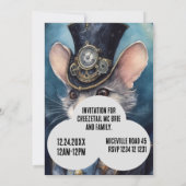 ニブルトンスチームパンク動物カスタム名 招待状 (裏面)