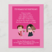 ニブル&ワインバースデーパーティー紙招待状 (正面)