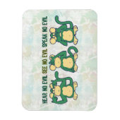 ニホンザルの緑を聞かない マグネット (縦)