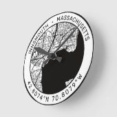 ニマス市地図ラヴクラフト ラウンド壁時計 (傾斜)