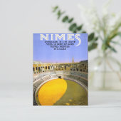ニメスフランスヴィンテージ旅行ポスター復元 ポストカード (スタンド正面)