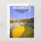 ニメスフランスヴィンテージ旅行ポスター復元 ポストカード (正面/裏面)