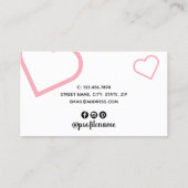 ニモダンワトリの白黒とピンクのネイルアーティスト 名刺 (裏面)