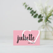 ニモダンワトリの白黒とピンクのネイルアーティスト 名刺 (スタンド正面)