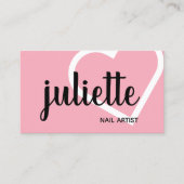 ニモダンワトリの白黒とピンクのネイルアーティスト 名刺 (正面)