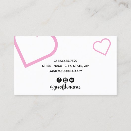 ニモダンワトリの白黒とピンクのネイルアーティスト 名刺 (裏面)