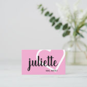 ニモダンワトリの白黒とピンクのネイルアーティスト 名刺 (スタンド正面)