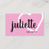 ニモダンワトリの白黒とピンクのネイルアーティスト 名刺 (正面)