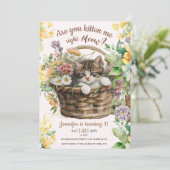 ニャアって言うのか |キャットガール1歳の誕生日 招待状 (スタンド正面)