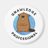 ニャウレッジプロフェッショナルビおもしろいーバープン マグネット (正面)