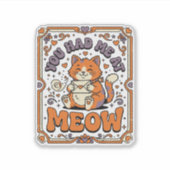 ニャンで恋に落ちた ヴィンテージ風猫バレンタイン 愛 シール (正面)