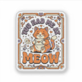 ニャンで恋に落ちた ヴィンテージ風猫バレンタイン 愛 シール (正面)