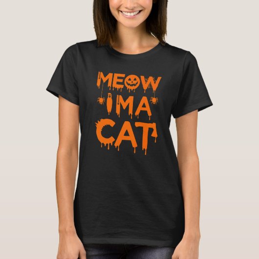 ニャンと私は猫ハロウィンコスチュームニャンコ Tシャツ (正面)