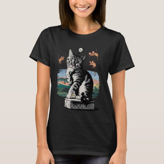 ニャンと論理的ネコ ユーモア ヴェンTシャツ Tシャツ (正面)