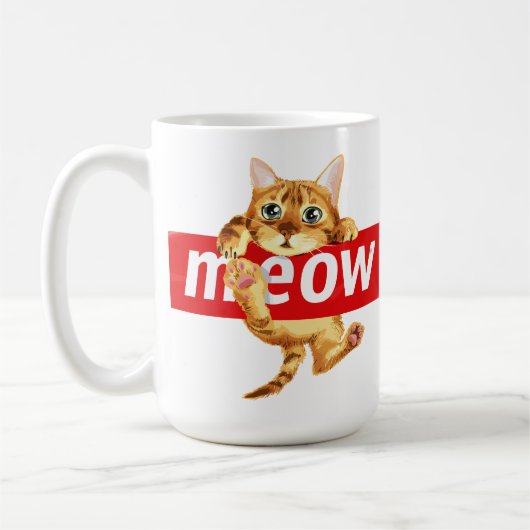 ニャンコのサイン キティデザイン コーヒーマグカップ (左)
