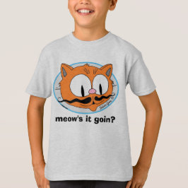 ニャンコ元気?おもしろダジャレ・ヒゲ猫デザイン Tシャツ
