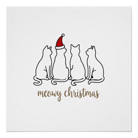 ニャンニャンクリスマス 子猫 ネコ 猫 サンタ ポスター (正面)