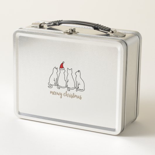 ニャンニャンクリスマス 子猫 ネコ 猫 サンタ メタルランチボックス (正面)