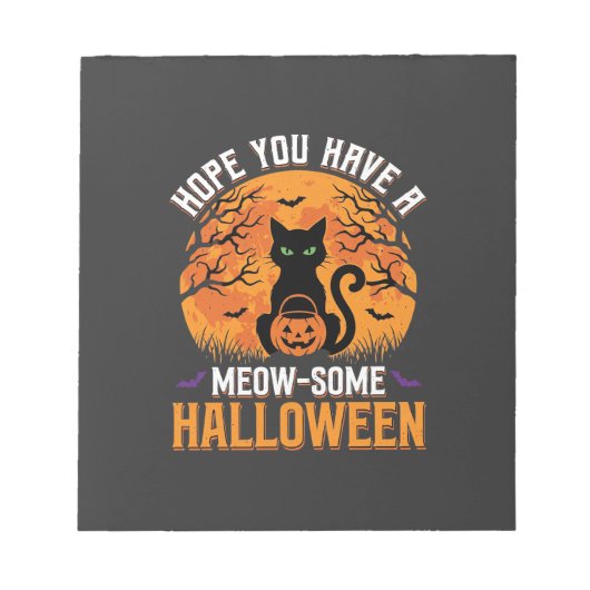 ニャンニャン ハロウィン 黒猫 ノートパッド (正面)